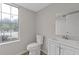 Bright bathroom with a single sink vanity and a window providing natural light at 2426 Corner Shoals Dr, Decatur, GA 30034