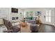 Inviting staged living room with stylish furnishings, fireplace, and natural light at 5120 Kongoni Ct, Cumming, GA 30041