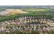 Aerial view of a neighborhood of homes surrounded by trees at 8744 Hamil Ct, Douglasville, GA 30135