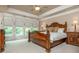 Spacious main bedroom featuring tray ceiling, large windows, and decorative furniture at 2025 Eagle Rdg, Roswell, GA 30076