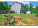Spacious backyard with fire pit, wooden fence, and two-story home at 6375 Eidson Dr, Cumming, GA 30041
