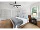 Bright bedroom with hardwood floors, ceiling fan and large closets at 1104 Warrenhall Ne Ln, Brookhaven, GA 30319
