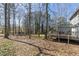 Large backyard featuring lush grass and mature trees, creating a private and serene outdoor space at 3271 Sutcliffe Nw Rdg, Marietta, GA 30064