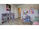 Bright bedroom featuring built in shelving, a vanity and a window that provides plenty of natural light at 336 Freeman Cir, Villa Rica, GA 30180