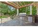 Outdoor kitchen equipped with a built-in grill, sink, and refrigerator for al fresco dining at 4750 Freeport Bay Ne, Roswell, GA 30075