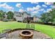 Inviting backyard boasts a brick firepit and a well-maintained lawn, ideal for outdoor entertaining at 3760 Ansley Park Dr, Suwanee, GA 30024