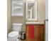 Well-lit half bath with vanity, toilet, and neutral decor at 1267 Castleberry Dr, Buford, GA 30518