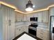 Modern kitchen featuring updated cabinets, backsplash, and stainless steel appliances at 6751 Davidson Ct, Lithonia, GA 30058