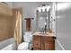 Cozy bathroom featuring a shower-tub combo and a single vanity at 1220 Waterfall Nw Ln, Acworth, GA 30101