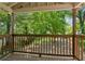 Relaxing back porch with wood railings overlooks the lush green yard at 2060 Panstone Sw Ct, Marietta, GA 30060