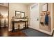 Welcoming foyer with hardwood floors, console table, and stylish decor at 3286 Crawford Cir, Marietta, GA 30066