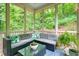 Relaxing screened patio with comfortable seating and views of the lush, surrounding greenery at 3286 Crawford Cir, Marietta, GA 30066