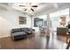 Spacious living room with hardwood floors, stylish furniture, and an open layout at 2909 Emme Ct, Conyers, GA 30094