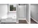 Bathroom featuring a soaking tub and a separate shower at 3190 Water Brook Sw Dr, Conyers, GA 30094