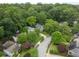 Neighborhood aerial view with mature trees and well-maintained homes near winding street at 2054 Palifox Ne Dr, Atlanta, GA 30307