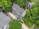 Charming home aerial view showcasing lush greenery, manicured lawn and a stone pathway at 2054 Palifox Ne Dr, Atlanta, GA 30307