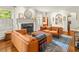A comfortable living room featuring hardwood floors, ample natural light, and a beautiful decorative fireplace at 2054 Palifox Ne Dr, Atlanta, GA 30307