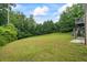 Lush, grassy backyard surrounded by mature trees offers privacy and serenity for outdoor activities and relaxation at 241 Russell Rd, Lawrenceville, GA 30043
