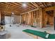 Unfinished basement with wooden framing is ready to be customized to your needs at 241 Russell Rd, Lawrenceville, GA 30043