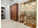 This spa-like bathroom boasts a glass enclosed shower and lots of storage at 241 Russell Rd, Lawrenceville, GA 30043