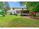Back exterior of home features a screened porch, grill, and spacious fenced backyard with playset at 2750 Briarfield Way, Lawrenceville, GA 30043