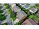 Aerial view of a well-maintained property with a landscaped yard and mature trees in a residential neighborhood at 4495 Hedgewood Dr, Cumming, GA 30041