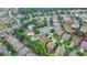 Aerial view of a well-maintained neighborhood with mature trees and manicured lawns in a suburban setting at 4495 Hedgewood Dr, Cumming, GA 30041