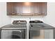 Modern laundry room with front load washer and dryer at 1105 Pine Heights Ne Dr, Atlanta, GA 30324