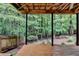 Back porch with wooded view at 2530 Ashbourne Dr, Lawrenceville, GA 30043