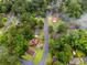 Aerial view of residential neighborhood with mature trees; houses are nestled among the greenery, creating private settings at 6535 Buckhurst Trl, Atlanta, GA 30349