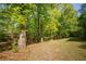 View of a spacious backyard featuring mature trees offering privacy and shade at 160 Vinnys Way, Covington, GA 30014