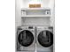 Convenient laundry room with a front-load washer and dryer, plus overhead shelving for storage at 260 2Nd St, Fayetteville, GA 30214