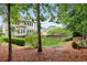 Picturesque backyard featuring mature trees, lush greenery, and a well-maintained lawn, creating a serene outdoor oasis at 927 Ivey Chase Pl, Dacula, GA 30019