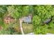 Aerial view of a home nestled among lush greenery, showcasing its private location and expansive lot at 40 Picketts Forge W Dr, Acworth, GA 30101