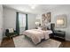 Cozy bedroom with plush bedding, stylish furniture, plantation shutters, and elegant decor at 4137 Avid Park, Marietta, GA 30062