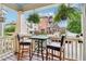 View of a charming balcony with hanging plants, a bistro table and chairs overlooking the cityscape at 4588 Pine Se St, Smyrna, GA 30080