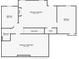 Detailed floor plan showing the layout of a finished and unfinished basement, bedrooms, and a bathroom at 3525 Montebello Pkwy, Cumming, GA 30028