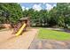 Fun-filled playground featuring a slide, swing set, and picnic tables, creating an ideal space for Gathering activities at 1822 Commonwealth Dr, Woodstock, GA 30188