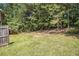 Lush backyard with ample space and mature trees at 474 Boxelder Rd, Atlanta, GA 30349