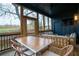 Relaxing screened porch featuring comfortable seating, a dining table, and a view of the outdoor space at 1122 Rice Nw St, Atlanta, GA 30318