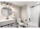 Updated bathroom with a vanity sink and white subway tile shower at 2573 Paul Nw Ave, Atlanta, GA 30318