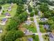 Aerial view of a home and a street lined with mature trees in a well-established neighborhood at 2881 Bridle Creek Sw Dr, Conyers, GA 30094