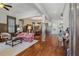 Spacious living room with hardwood floors, stylish decor, and abundant natural light at 4541 Gateway Se Ct, Smyrna, GA 30080