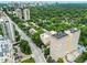 Aerial view of a high-rise building with a pool and surrounding green trees in the upscale Buckhead area of Atlanta at 2479 Peachtree Ne Rd # 305, Atlanta, GA 30305
