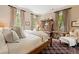 Cozy bedroom with hardwood floors, a comfortable bed, and large windows at 2 W Muscogee Nw Ave, Atlanta, GA 30305