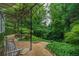 Outdoor seating and gravel path under lush trellis at 2 W Muscogee Nw Ave, Atlanta, GA 30305