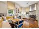 Bright kitchen features white cabinets, marble countertops, breakfast nook and stainless steel appliances at 2 W Muscogee Nw Ave, Atlanta, GA 30305