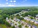 A charming neighborhood with lush greenery, well-spaced homes, and a tranquil pond, as seen from an aerial perspective at 2530 Vistoria Dr, Cumming, GA 30041