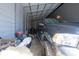 Barn interior featuring truck parked alongside organized storage with ample space for vehicles and equipment at 337 Paynes Lake Rd, Carrollton, GA 30116