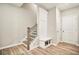 Charming entryway with a built-in storage bench and coat hooks at 3313 Park Pointe Cir, Scottdale, GA 30079
